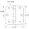 Prime-Line Door Hinge Commercial Smooth Pivot, 3-1/2 in. with 5/8 in. Corners, Satin Nickel 3 Pack U 1156953 - alternate 3